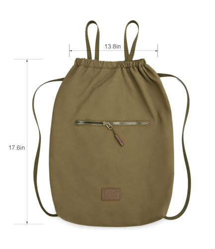 Lee Drawstring Backpack Bag Lightweight Small Gym Swim Beach Bag Water Resistant Sports Sackpack for Men Women, -LEE48-002DKH - color: Dark Khaki