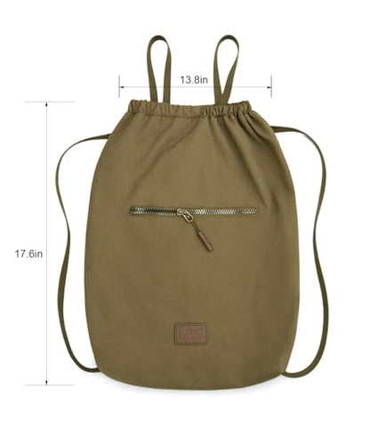 Lee Drawstring Backpack Bag Lightweight Small Gym Swim Beach Bag Water Resistant Sports Sackpack for Men Women, -LEE48-002DKH - color: Dark Khaki