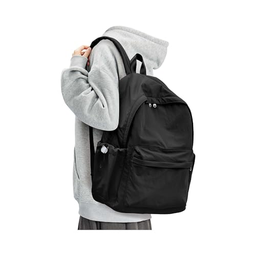 Black Backpack for School, High School Bookbag Back Pack for Teens Girls Boys, Lightweight College Backpack Book Bag for Women Men, Simple Casual Daypack Backpack Mochilas Escolares para Adolescentes - color: Black
