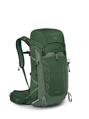 Osprey Talon 33L Men's Lightweight Hiking Backpack - Daypack for Travel & Camping, Green Canopy/Pine Leaf, Extended Fit - color: Green Canopy/Pine Leaf, size: 33L - Extended Fit