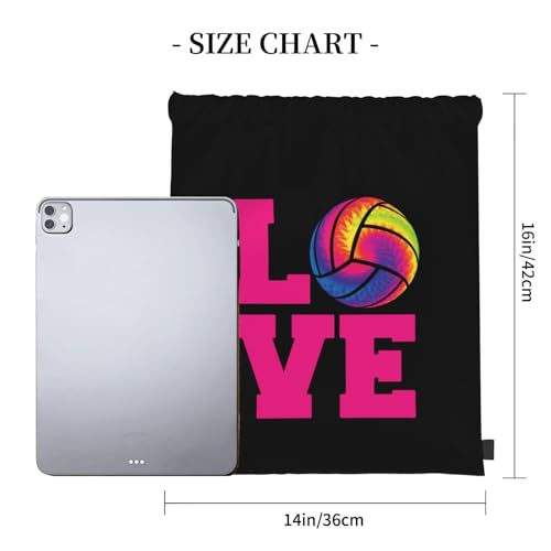 Love Volleyball Unisex Drawstring Backpack Bag Sport Gym Travel Swim Sackpack - color: Love Volleyball7