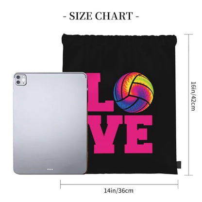 Love Volleyball Unisex Drawstring Backpack Bag Sport Gym Travel Swim Sackpack - color: Love Volleyball7