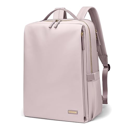 GOLF SUPAGS Stylish Laptop Backpack for Women Airline Approved Perfect for Work College and Travel Multi-Functional Casual Daypack Fits 15.6 Inch Notebook (Pinkish Grey) - color: Pinkish Grey, size: 15.6-Inch