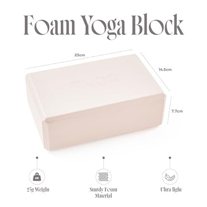 MYGA Yoga Block,Lightweight EVA Foam Yoga Brick,High Density Non-Slip Block for Yoga Poses, Pilates, Balance and Flexibility - color: Blush