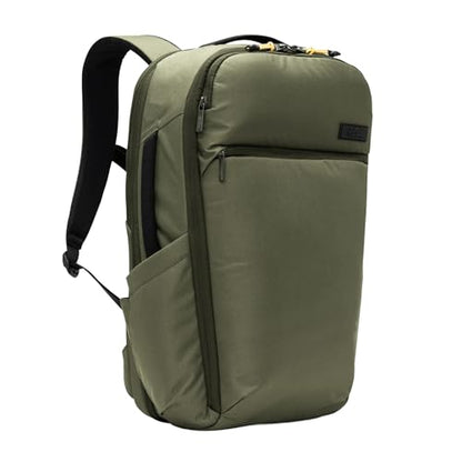 Halfday Roamer All-in-One Travel Backpack: 15” Laptop Compartment, Built-In Shoe/Laundry Pouch (Magnetic Sternum Strap, Padded Shoulder Support), Weekend & Business Trip Carry-on Bag, Olive - color: Olive