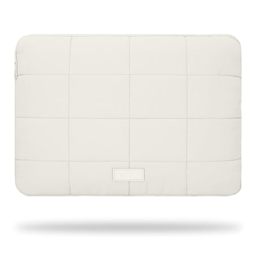 Puffy Laptop Sleeve 15-16 Inch Matte Beige, Waterproof Carrying Case Bag for Women, Fluffy Computer 15.6 HP Case, Compatible with MacBook Pro 16 Inch, MacBook Air M2 M1, Asus/Dell XPS/Lenovo - color: Matte Beige, size: 15-16 inch