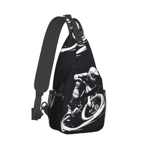 Enduro Motorcycle Racer Outdoor Crossbody Shoulder Bag For Unisex Young Adult Hiking Bicycling - color: 10