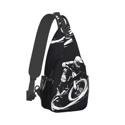 Enduro Motorcycle Racer Outdoor Crossbody Shoulder Bag For Unisex Young Adult Hiking Bicycling - color: 10