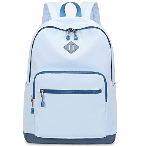 Lohol Classic Backpack for Girls Boys Teens, Lightweight Bookbag for School Travel College, 12.2 * 5.7 * 17.3 Inches (Blue/Blue) - color: Blue/Blue