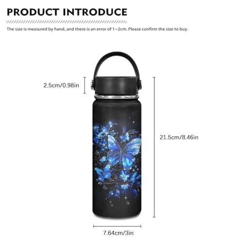 Flashideas Aesthetic Butterfly Backpack for Girls Kids Backpack with Lunch Box Insulated Water Bottle and Water Bottle Holder with Strap 4Pcs Set 17" Bookbag with Compartments Lightweight School Bag - color: Aesthetic Blue Butterfly