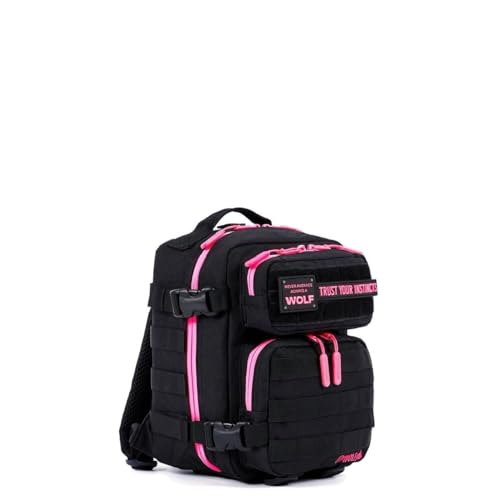 WOLFpak 9L Mini Meal Prep Management Backpack (Black Neon Pink) Lunch Box, Cooler, Travel, Insulated Bag, Daypack - color: Black Neon Pink