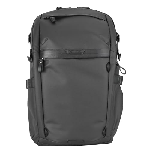 VANGUARD VEO Metro B25L Camera & Everyday Backpack (Black) – Fits 70–200mm Attached, 16" Laptop Storage, Convertible Daypack Design, Carry-On Ready - color: Black, size: 25L