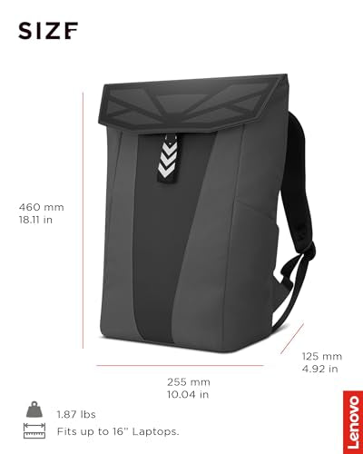 Lenovo Legion Gaming Backpack GB400 for Computers Up to 16 Inch - Lightweight Water Repellant Bag with Multiple Pockets, & Superior Valuables Protection for Gamers (Black) - style: Gb400