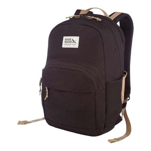 Eddie Bauer Campus Backpack 26L | Everyday Carry | Work | Travel | Commuter | Padded Laptop Sleeve | Stretch Bottle Pockets | Lightweight | Durable - Black - color: Campus - Black, size: 26L