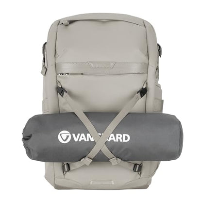 VANGUARD VEO Metro B30L Camera & Everyday Backpack (Cream) – Fits 70–200mm Attached, 17" Laptop Storage, Convertible Daypack Design, Travel-Ready Carry-On - color: Cream, size: 30L