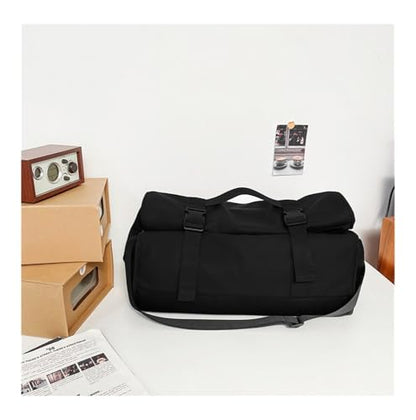 Large capacity travel bag, business travel carry-on baggage backpack, wet and dry separation sports and fitness bag(Black) - color: Black