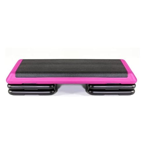 The Original STEP Exercise Step Platform, Health Club Size Stepper for Exercise at Home with 4 Stackable Risers for Height Adjustments - color: Pink, style: 4 Risers