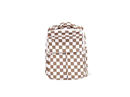I&R The Iris Mini Backpack (#9013) Portable Lightweight and Durable Material - By Iris & Rainbow - color: Brown Checkered