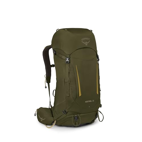 Osprey Kestrel 38L Men's Backpacking Backpack - Hiking & Camping Bag with Waterproof Raincover, Moss Green, Large/X-Large - color: Moss Green, size: Large-X-Large