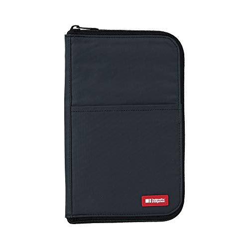 LIHITLAB LAB Slim Pen/Pencil Pouch, Wide, 0.7 × 5.5 × 8.5 Inches, Black (A7653-24) - color: Black, size: 0.7 × 5.5 × 8.5 Inches