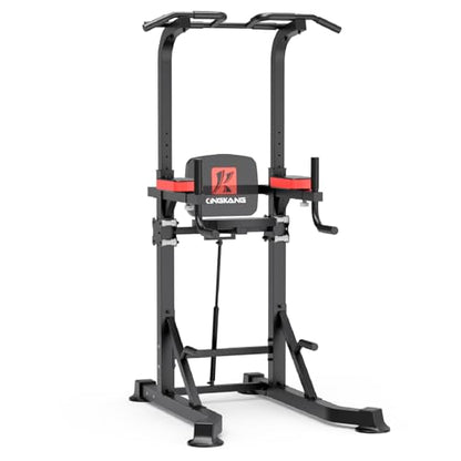 K KINGKANG Pull Ups Dip Station, Power Tower for Home Gym Fitness Exercise - color: Black Grey