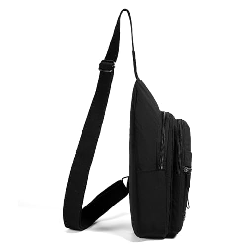 EVANCARY Small Sling Bag Crossbody Bags for Women Men, Sling Backpack Chest Daypack Cross Body Bag for Travel Outdoor - color: X Black