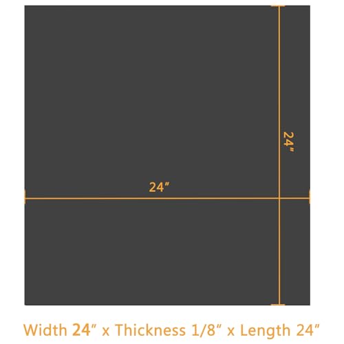 HooTown Solid Rubber Sheets Strips, 24” Wide x 1/8" Thick x 24” Long Neoprene Rubber Rolls Perfect for DIY Gasket Material, Sealing, Liner, Shield, Padding, Mat for Weather Stripping, No Adhesive - size: 24” Wide x 24” Long, style: 1/8" Thick