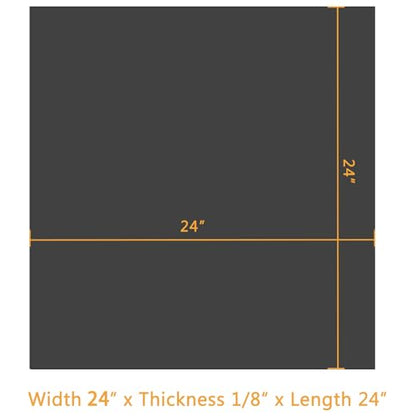 HooTown Solid Rubber Sheets Strips, 24” Wide x 1/8" Thick x 24” Long Neoprene Rubber Rolls Perfect for DIY Gasket Material, Sealing, Liner, Shield, Padding, Mat for Weather Stripping, No Adhesive - size: 24” Wide x 24” Long, style: 1/8" Thick