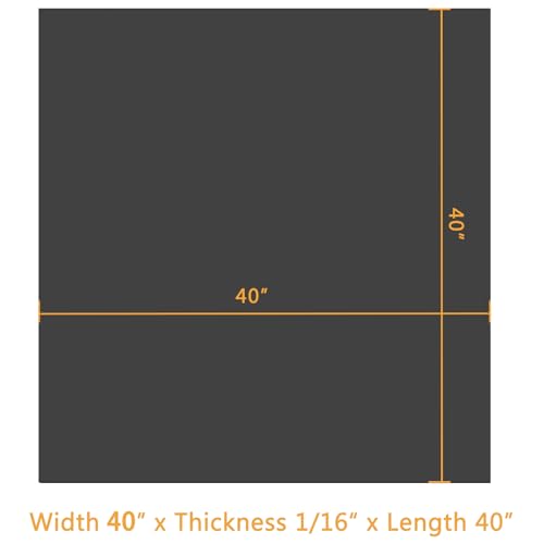 HooTown Solid Rubber Sheets Strips, 40” Wide x 1/16" Thick x 40” Long Neoprene Rubber Rolls Perfect for DIY Gasket Material, Sealing, Liner, Shield, Padding, Mat for Weather Stripping, No Adhesive - size: 40” Wide x 40” Long, style: 1/16" Thick