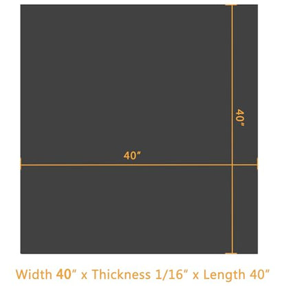 HooTown Solid Rubber Sheets Strips, 40” Wide x 1/16" Thick x 40” Long Neoprene Rubber Rolls Perfect for DIY Gasket Material, Sealing, Liner, Shield, Padding, Mat for Weather Stripping, No Adhesive - size: 40” Wide x 40” Long, style: 1/16" Thick