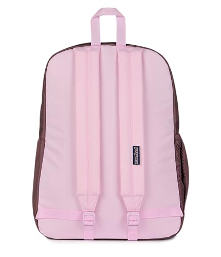 JanSport Cross Town Plus Backpack - Large Main Compartment, Side Water Bottle Pocket, 15-Inch Padded Laptop Sleeve - Color Blocked - Mahogany Haze - color: Color Blocked Mahogany Haze/Pink Ice/
