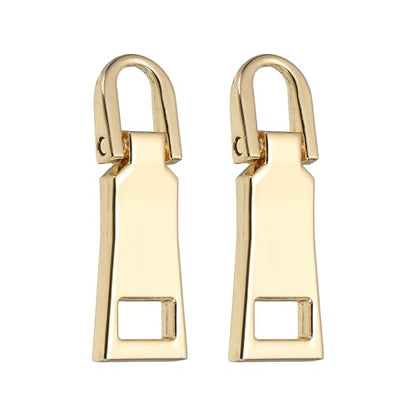 uxcell 2Pcs Zipper Pull Replacement, Detachable Metal Zipper Handle Mend Fixer Tab Repair for Luggage Suitcase Backpack Jacket Bags Boots Coat Handbags, Gold - color: Gold