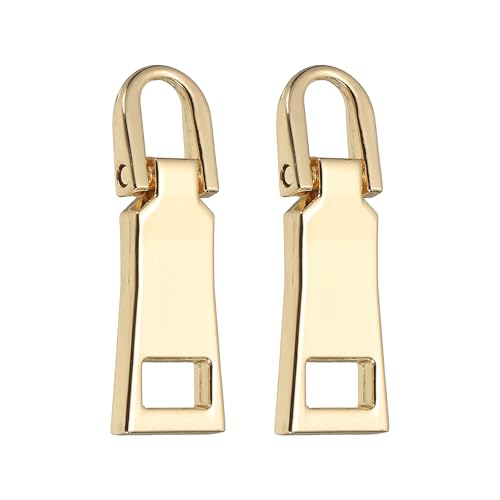 uxcell 2Pcs Zipper Pull Replacement, Detachable Metal Zipper Handle Mend Fixer Tab Repair for Luggage Suitcase Backpack Jacket Bags Boots Coat Handbags, Gold - color: Gold