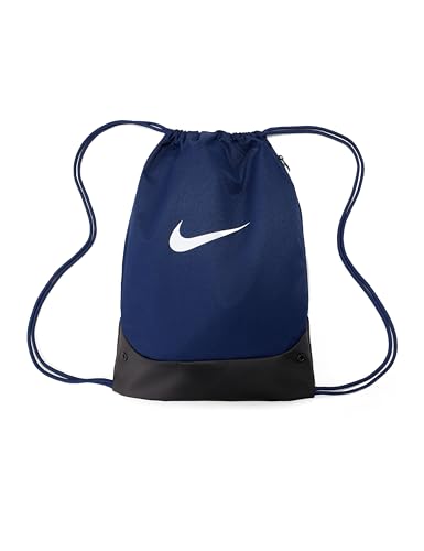 Nike Unisex Adult Gameday Brasilia X Drawstring Bag Backpack (18L) | Mens and Womens - color: Midnight Navy/Black/White, size: One Size