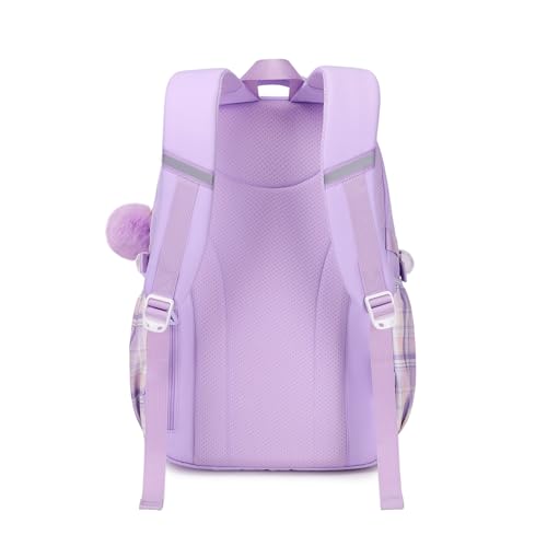 MUSEVOS Girls Backpack, Ideal School Backpack for Girls from Elementary to Teen Years, Kawaii Bookbag Cute Large Capacity - color: Purple
