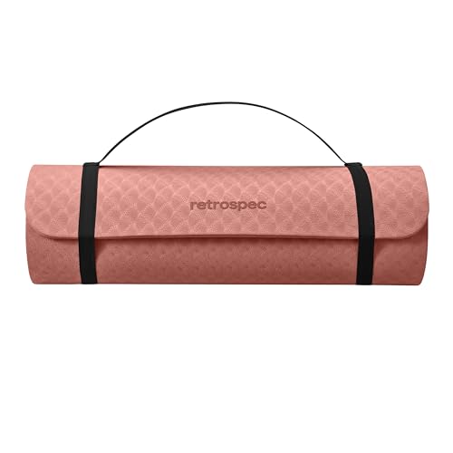 Retrospec Zuma Yoga Mat | 1/2 Inch Thick Non Slip Workout Mat | TPE Exercise Mat for Yoga, Pilates & Stretching | 72x24in - color: Rose