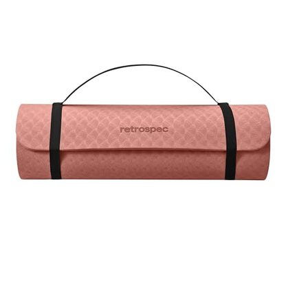 Retrospec Zuma Yoga Mat | 1/2 Inch Thick Non Slip Workout Mat | TPE Exercise Mat for Yoga, Pilates & Stretching | 72x24in - color: Rose
