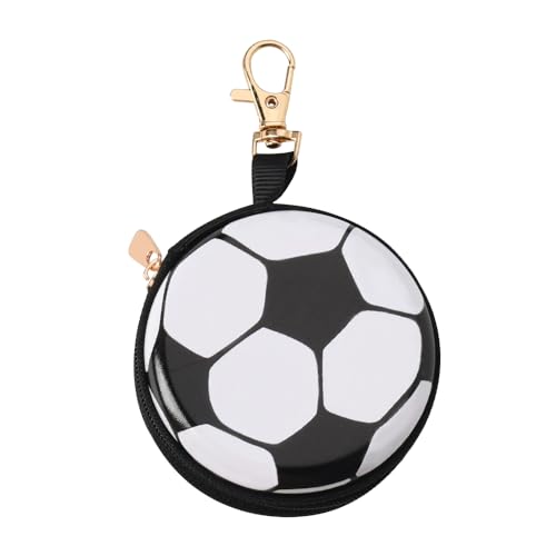 YALLNASL Soccer Basketball Volleyball Baseball Storage Bag Wallet Organizer Coin Pouch Keychain Case for Earplugs Earbuds Earphone - color: Soccer Keychain