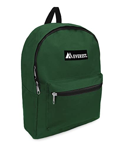 Everest Luggage Basic Backpack, Dark Green, Medium - color: Dark Green