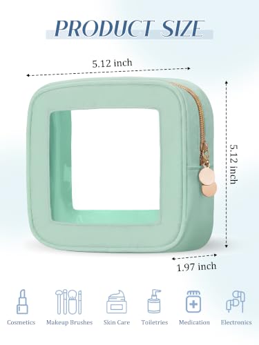 Abbylike 6 Pcs Clear Makeup Bags with Zipper, Macaron, 13 * 13 * 5cm - color: Macaron, size: 13*13*5cm