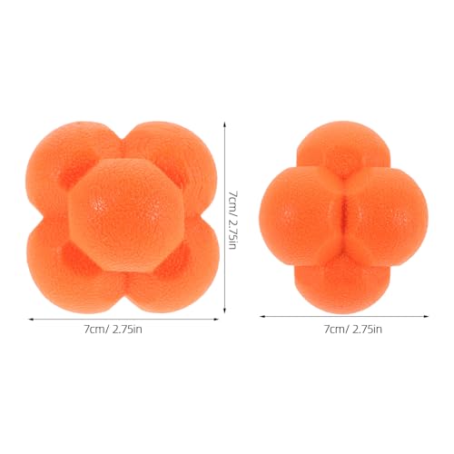 MAGICLULU Hexagonal Reaction Training Ball 7cm Orange Agility Speed Reflex Bounce Ball for Soccer Baseball Softball Hand-Eye Coordination and Reaction Time Training
