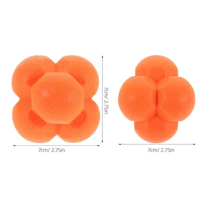 MAGICLULU Hexagonal Reaction Training Ball 7cm Orange Agility Speed Reflex Bounce Ball for Soccer Baseball Softball Hand-Eye Coordination and Reaction Time Training