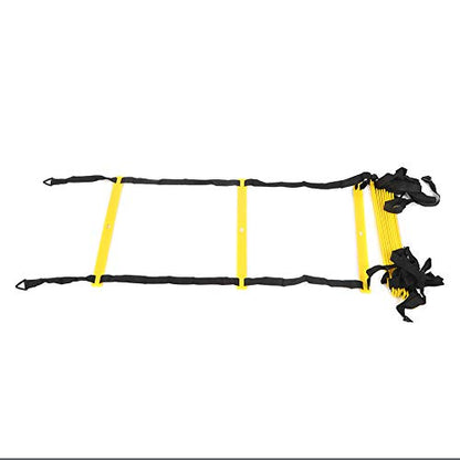 12 Rungs Soft Agile Step Ladder, Football Training Ladder, Adjustable Spacing Speed Ladder with Triangular Hook for Grass, Reinforced Belt for Coordination and Warm - Up