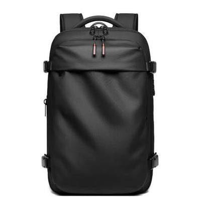 Men Travel Backpack vacuum compression Laptop Backpack Large Capacity Backpack 17 inch Extended Hiking Business backpack (black) - color: Black
