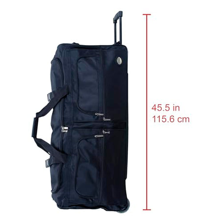 Rockland Rolling Duffel Bag, Black, 22" - color: BLACK, size: 36"