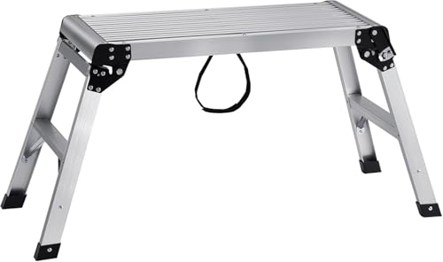 Aluminum Drywall Stool Ladder Platform,Heavy Duty Scaffolding Ladder Stand,Folding Work Bench Stepladder Stool with Non-Slip Feet,Perfect for RV Cleaning,Home Painting (39.70''X11.8''X19.7'') - size: 39.70''X11.8''X19.7''