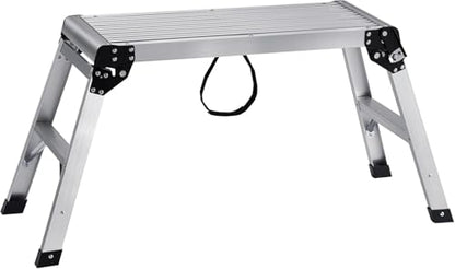 Aluminum Drywall Stool Ladder Platform,Heavy Duty Scaffolding Ladder Stand,Folding Work Bench Stepladder Stool with Non-Slip Feet,Perfect for RV Cleaning,Home Painting (50.80''X11.80''19.70'') - size: 50.80''X11.80''19.70