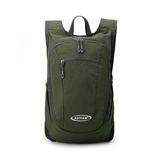 Daypack Unisex Casual Backpack With Large Capacity, Foldable, Lightweight, Durable Outdoor Hiking(Green) - color: Green