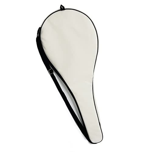 Tennis Bag Lightweight and Padded Tennis Rackets Cover with Adjustable Shoulder Strap - color: Beige, size: 27.5"x11.4"