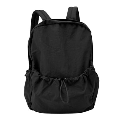 Simple Backpack for Women Men, Aesthetic Medium Backpack Lightweight Casual Daypack Cute Bookbag for Women Men (Black, 38x26x10cm) - color: Black